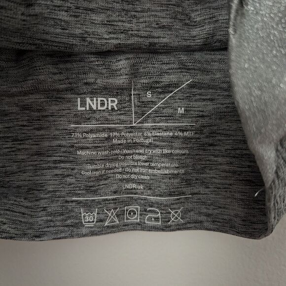 LNDR grey silver stripe Comet Sparkle sports bra leggings matching set - Picture 3 of 8
